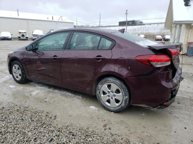 3KPFK4A76HE158207 - 2017 KIA FORTE LX MAROON photo 2