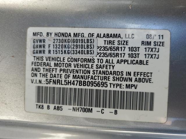 5FNRL5H47BB095695 - 2017 HONDA ODYSSEY EX SILVER photo 14