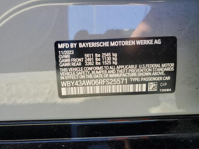 WBY43AW06RFS25571 - 2024 BMW I4 EDRIVE 35 GRAY photo 12