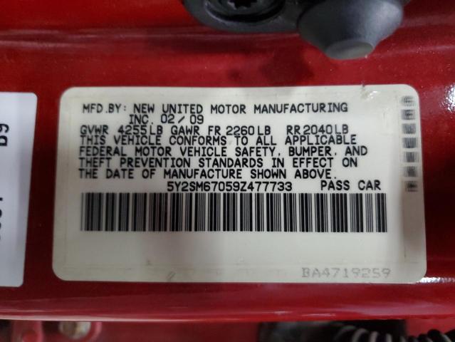 5Y2SM67059Z477733 - 2009 PONTIAC VIBE MAROON photo 12