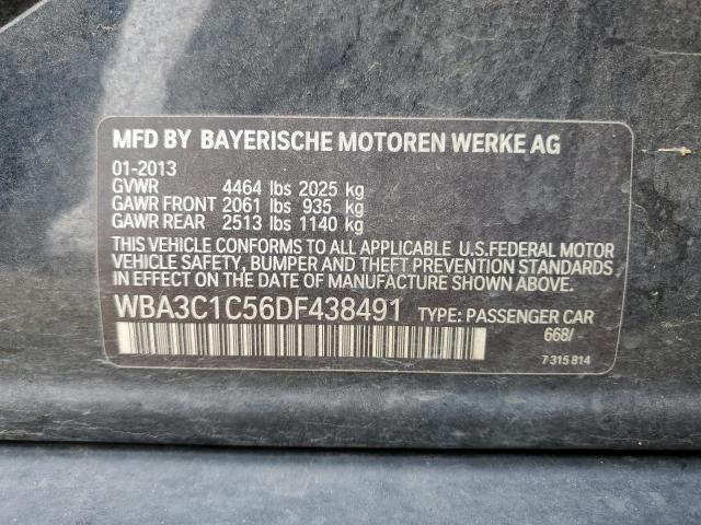 WBA3C1C56DF438491 - 2013 BMW 328 I SULEV BLACK photo 12