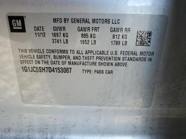 1G1JC5SH7D4153087 - 2013 CHEVROLET SONIC LT SILVER photo 12