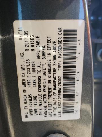 1HGCP2F69BA128302 - 2011 HONDA ACCORD SE GRAY photo 13