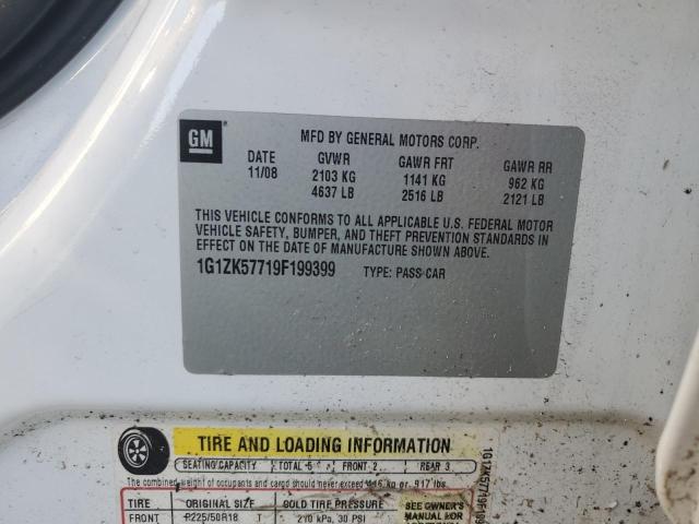 1G1ZK57719F199399 - 2009 CHEVROLET MALIBU LTZ თეთრი ფოტო 12