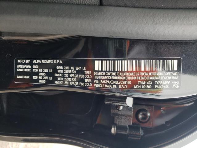 ZASPAKBN3L7C98160 - 2020 ALFA ROMEO STELVIO TI BLACK photo 13