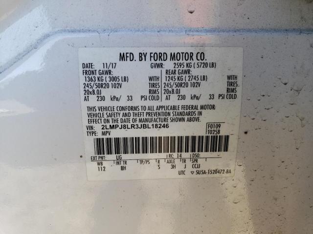 2LMPJ8LR3JBL18246 - 2018 LINCOLN MKX RESERVE أبيض صورة 12