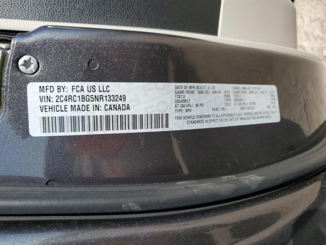 2C4RC1BG5NR133249 - 2022 CHRYSLER PACIFICA TOURING L GRAY photo 14