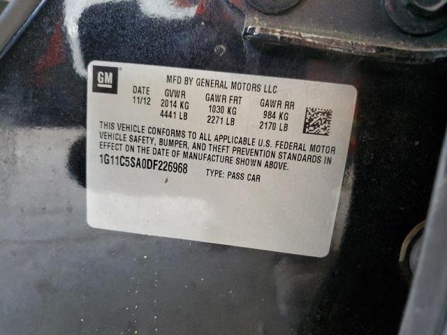 1G11C5SA0DF226968 - 2013 CHEVROLET MALIBU 1LT Қара фото 12