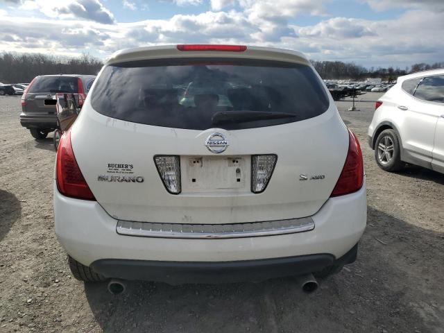 JN8AZ08W17W644007 - 2007 NISSAN MURANO SL WHITE photo 6