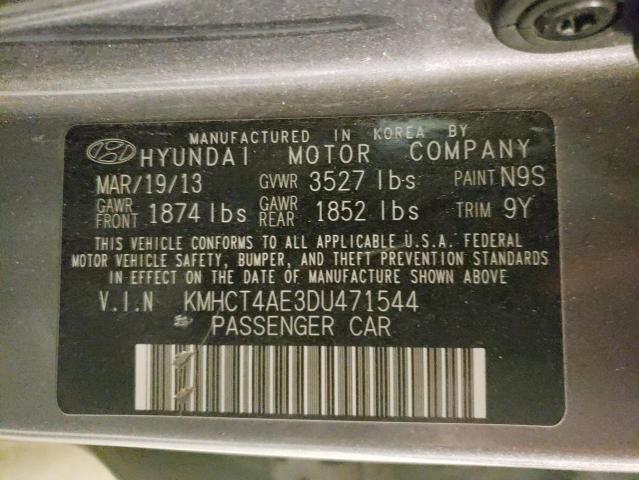 KMHCT4AE3DU471544 - 2013 HYUNDAI ACCENT GLS GRAY photo 12