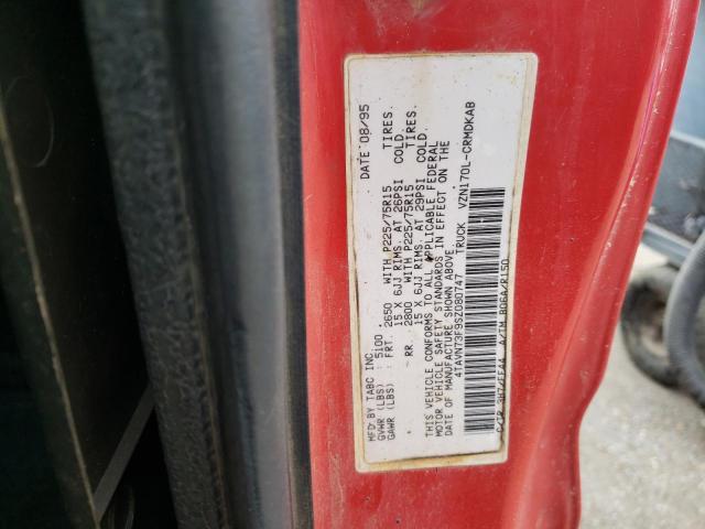 4TAVN73F9SZ080747 - 1995 TOYOTA TACOMA XTRACAB RED photo 12