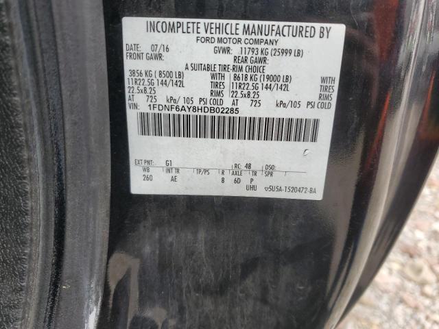 1FDNF6AY8HDB02285 - 2017 FORD F650 SUPER DUTY BLACK photo 10