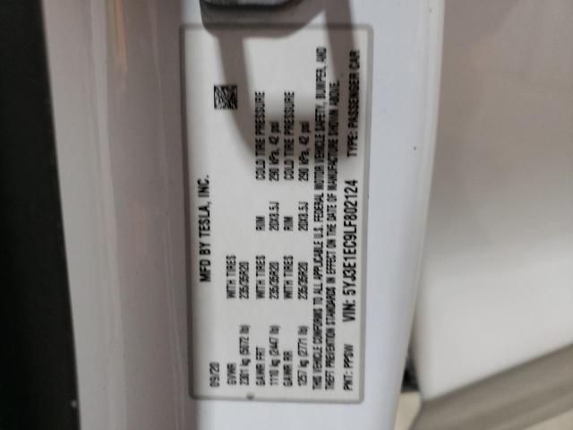 5YJ3E1EC9LF802124 - 2020 TESLA MODEL 3 WHITE photo 12