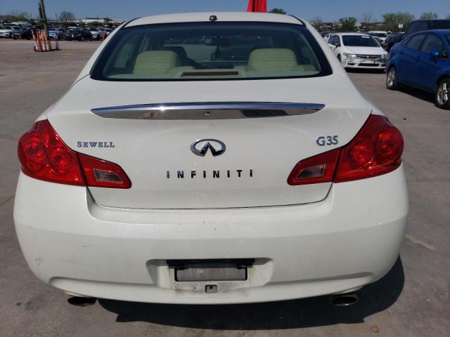 JNKBV61E97M725489 - 2007 INFINITI G35 WHITE photo 6