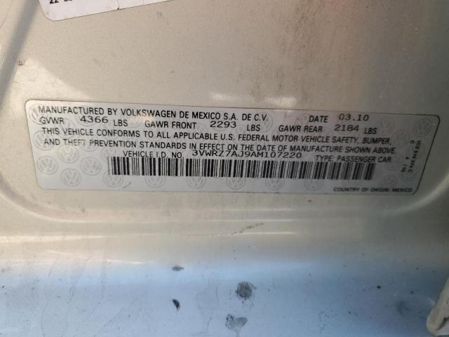 3VWRZ7AJ9AM107220 - 2010 VOLKSWAGEN JETTA SE SILVER photo 13