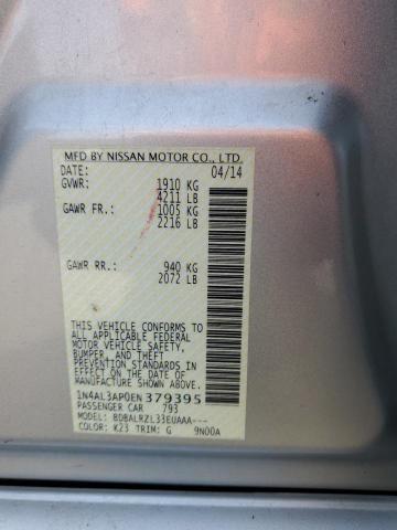 1N4AL3AP0EN379395 - 2014 NISSAN ALTIMA 2.5 SILVER photo 12