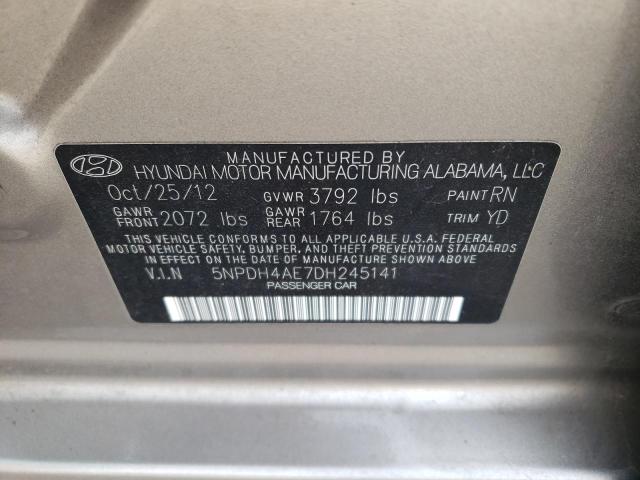 5NPDH4AE7DH245141 - 2013 HYUNDAI ELANTRA GLS GOLD photo 12