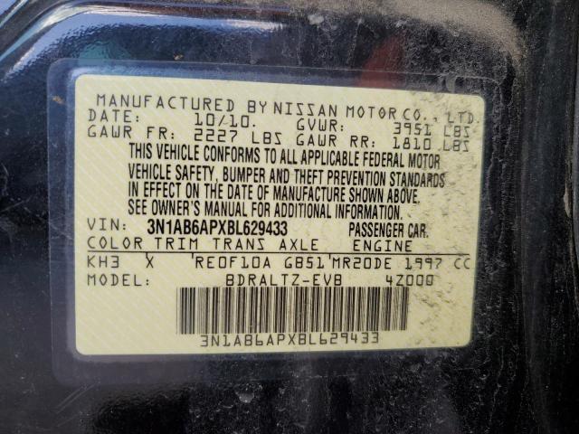 3N1AB6APXBL629433 - 2011 NISSAN SENTRA 2.0 BLACK photo 12