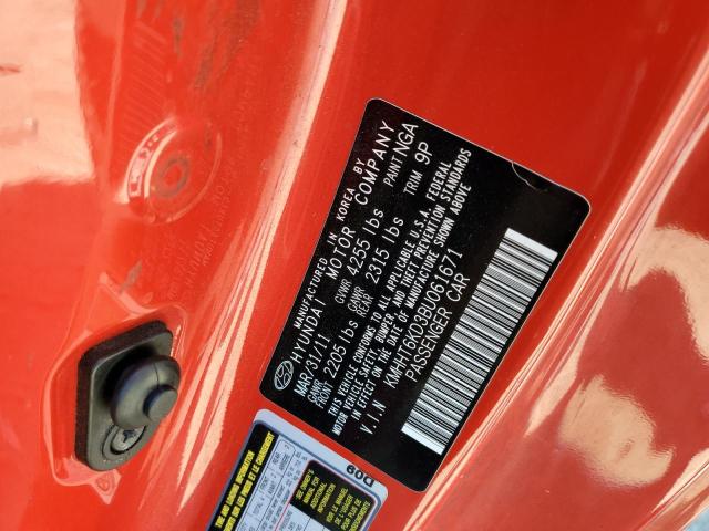 KMHHT6KD3BU061671 - 2011 HYUNDAI GENESIS CO 2.0T ORANGE photo 12