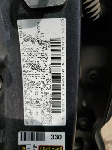 3TMJU4GN3AM093032 - 2010 TOYOTA TACOMA DOUBLE CAB PRERUNNER CHARCOAL photo 13