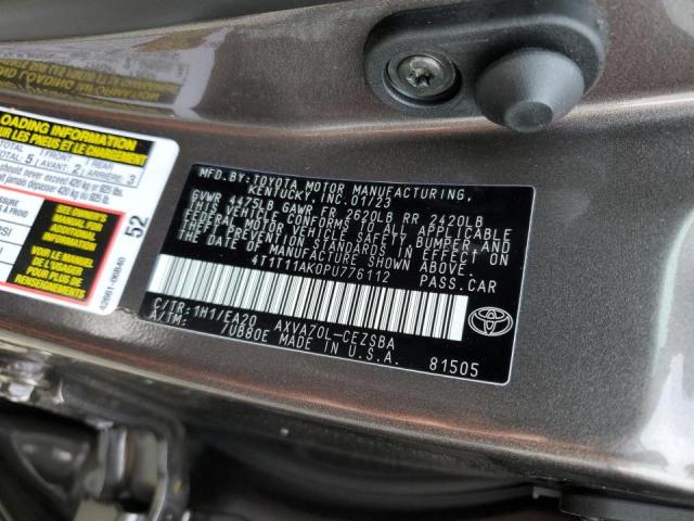 4T1T11AK0PU776112 - 2023 TOYOTA CAMRY SE NIGHT SHADE CHARCOAL photo 12