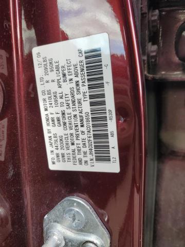 JH4CU2F67AC018650 - 2010 ACURA TSX MAROON photo 12