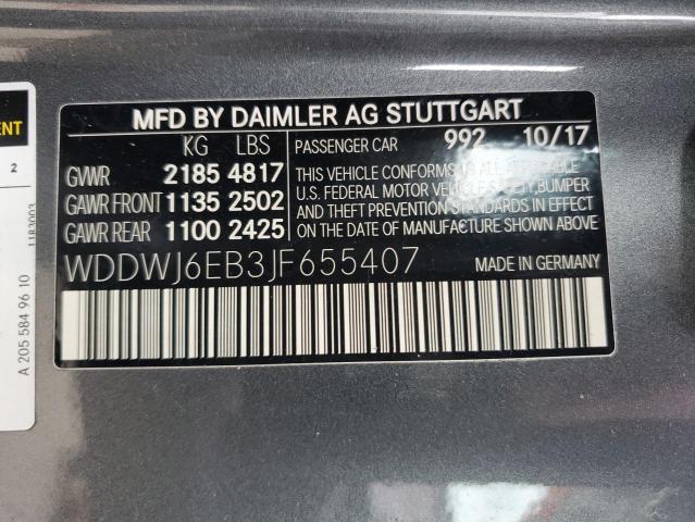 WDDWJ6EB3JF655407 - 2018 MERCEDES-BENZ C 43 4MATIC AMG GRAY photo 12