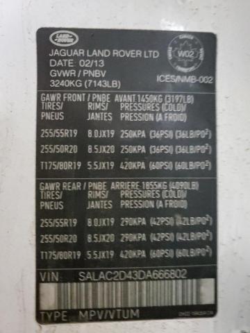 SALAC2D43DA666802 - 2013 LAND ROVER LR4 თეთრი ფოტო 13