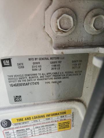 1G4GE5EV5AF177476 - 2010 BUICK LACROSSE CXS 白色 照片 12