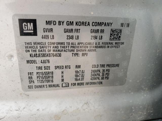 KL4CJESB5KB764630 - 2019 BUICK ENCORE PREFERRED SILVER photo 14