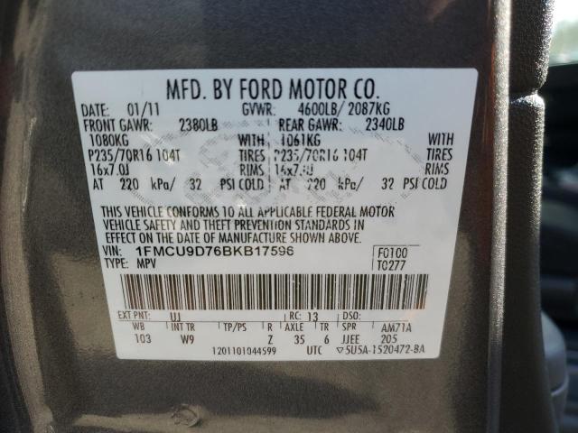 1FMCU9D76BKB17596 - 2011 FORD ESCAPE XLT GRAY photo 13