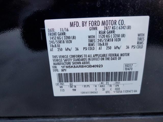 1FM5K8AR8HGB40923 - 2017 FORD EXPLORER POLICE INTERCEPTOR Qara foto 13