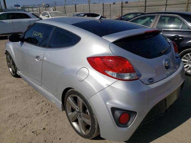 KMHTC6AE6EU184051 - 2014 HYUNDAI VELOSTER TURBO SILVER photo 3