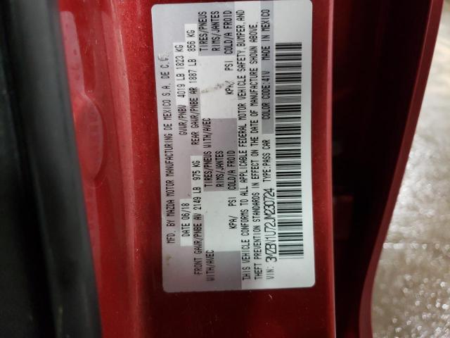 3MZBN1U72JM230724 - 2018 MAZDA 3 SPORT RED photo 12