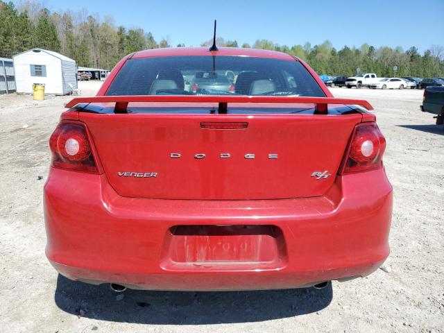 1C3CDZBG0CN201392 - 2012 DODGE AVENGER R/T RED photo 6