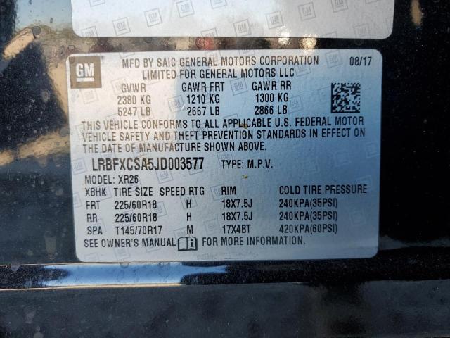 LRBFXCSA5JD003577 - 2018 BUICK ENVISION PREFERRED Qara foto 12