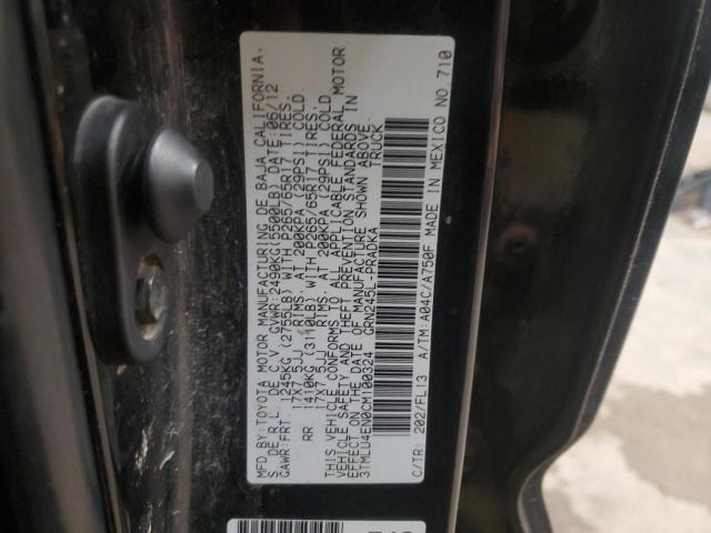 3TMLU4EN0CM100324 - 2012 TOYOTA TACOMA DOUBLE CAB 黑色 照片 13