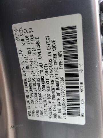 JHLRE38737C032786 - 2007 HONDA CR-V EXL SILVER photo 13