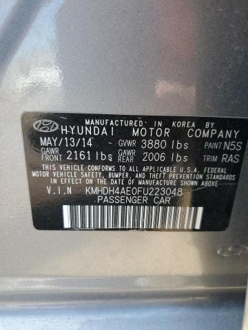 KMHDH4AE0FU223048 - 2015 HYUNDAI ELANTRA SE GRAY photo 12