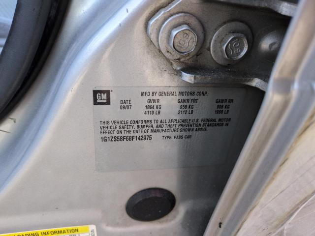 1G1ZS58F68F142975 - 2008 CHEVROLET MALIBU LS Արծաթագույն լուսանկար 12