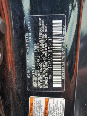 JF1ZNAA12E8709307 - 2014 TOYOTA SCION FR-S BLUE photo 12