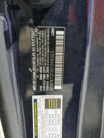 WDBTK72F58T094323 - 2008 MERCEDES-BENZ CLK 550 BLUE photo 12