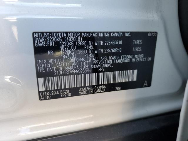 2T3E6RFV5MW023996 - 2021 TOYOTA RAV4 XSE WHITE photo 13