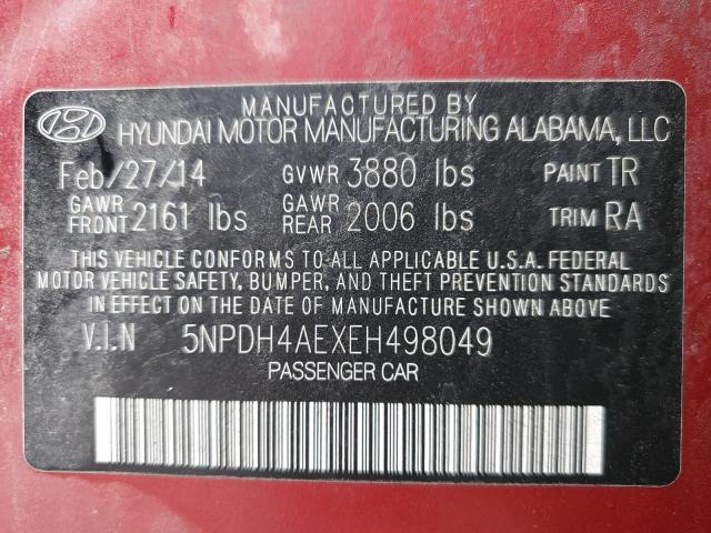 5NPDH4AEXEH498049 - 2014 HYUNDAI ELANTRA SE MAROON photo 13