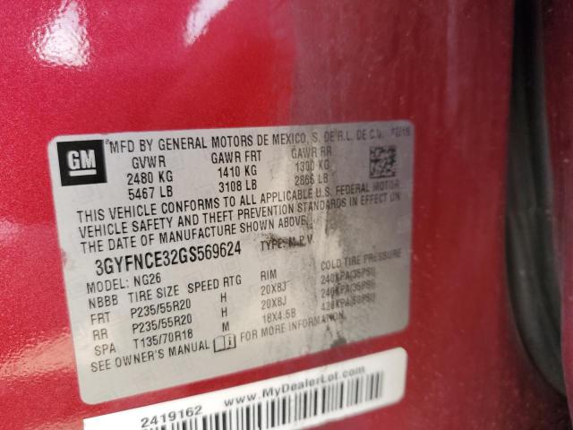 3GYFNCE32GS569624 - 2016 CADILLAC SRX PERFORMANCE COLLECTION Қызыл фото 12