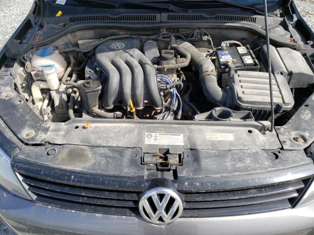 3VW2K7AJ3CM415069 - 2012 VOLKSWAGEN JETTA BASE رمادي صورة 11
