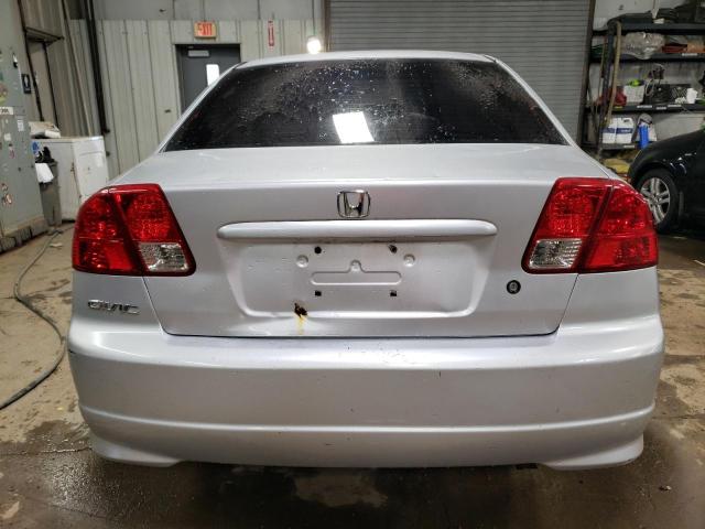 1HGES16395L020486 - 2005 HONDA CIVIC DX VP SILVER photo 6