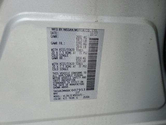 5N1AR2MN6DC607953 - 2013 NISSAN PATHFINDER S 银色 照片 13