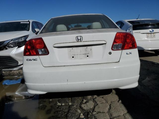 2HGES16534H609126 - 2004 HONDA CIVIC LX WHITE photo 6