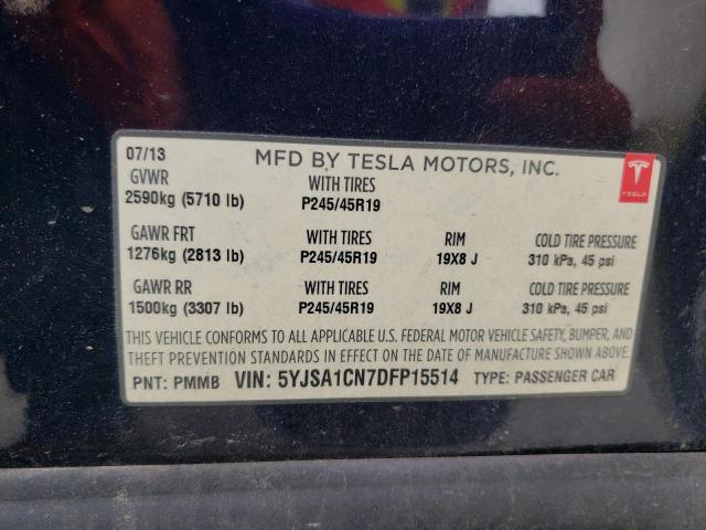 5YJSA1CN7DFP15514 - 2013 TESLA MODEL S İki rəngli foto 12